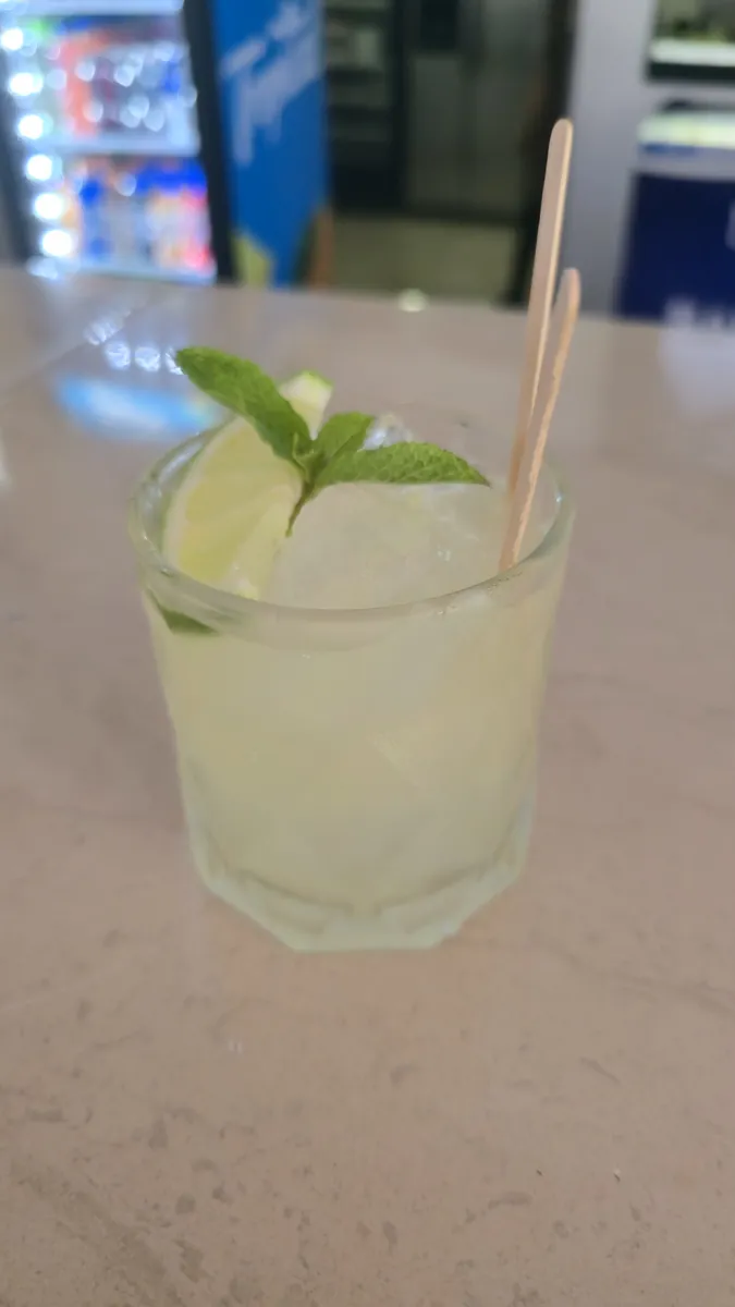 Bebida refrescante con limón y menta