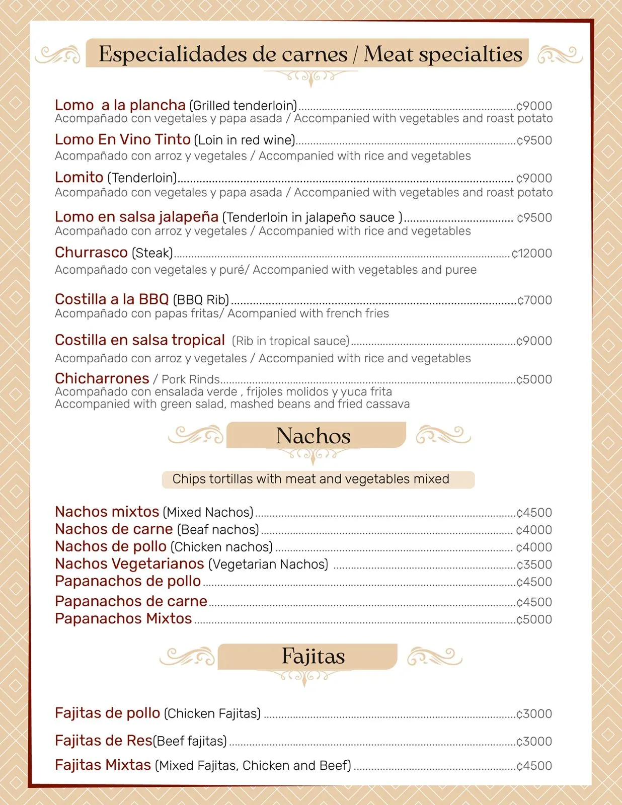 Menú de comidas — página 3