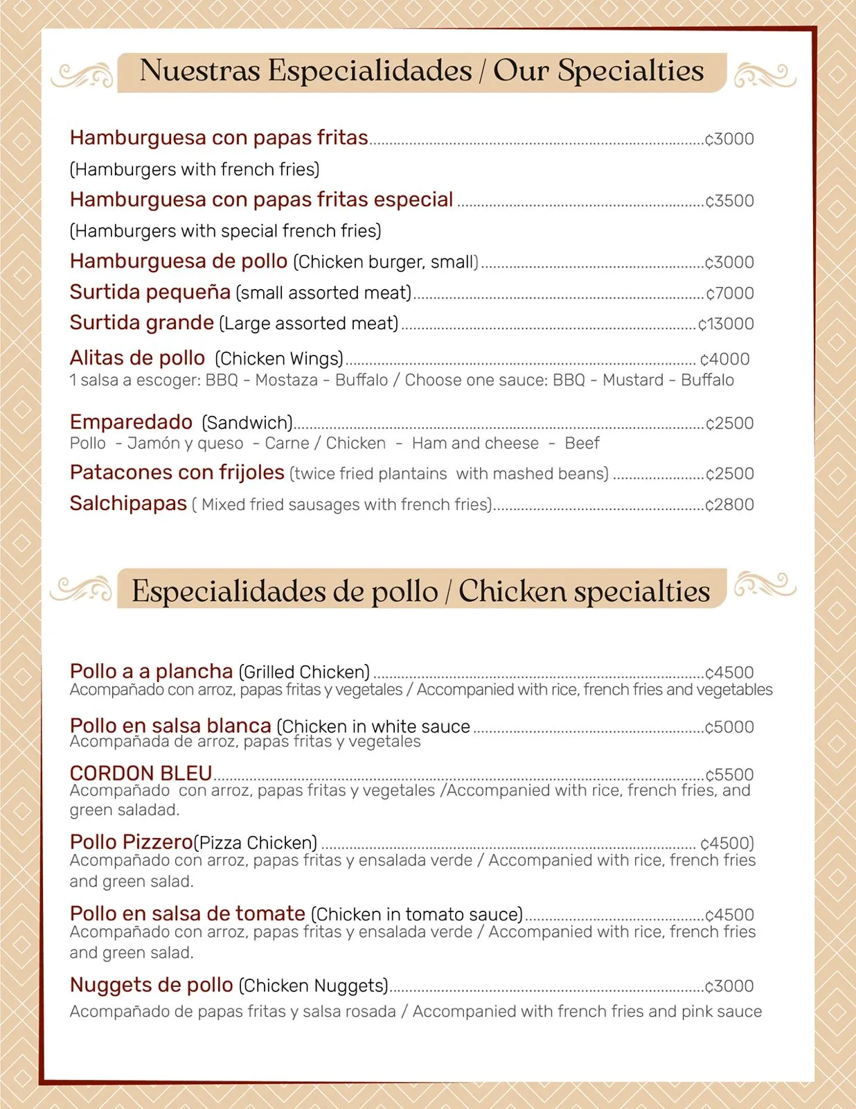 Menú de comidas — página 4
